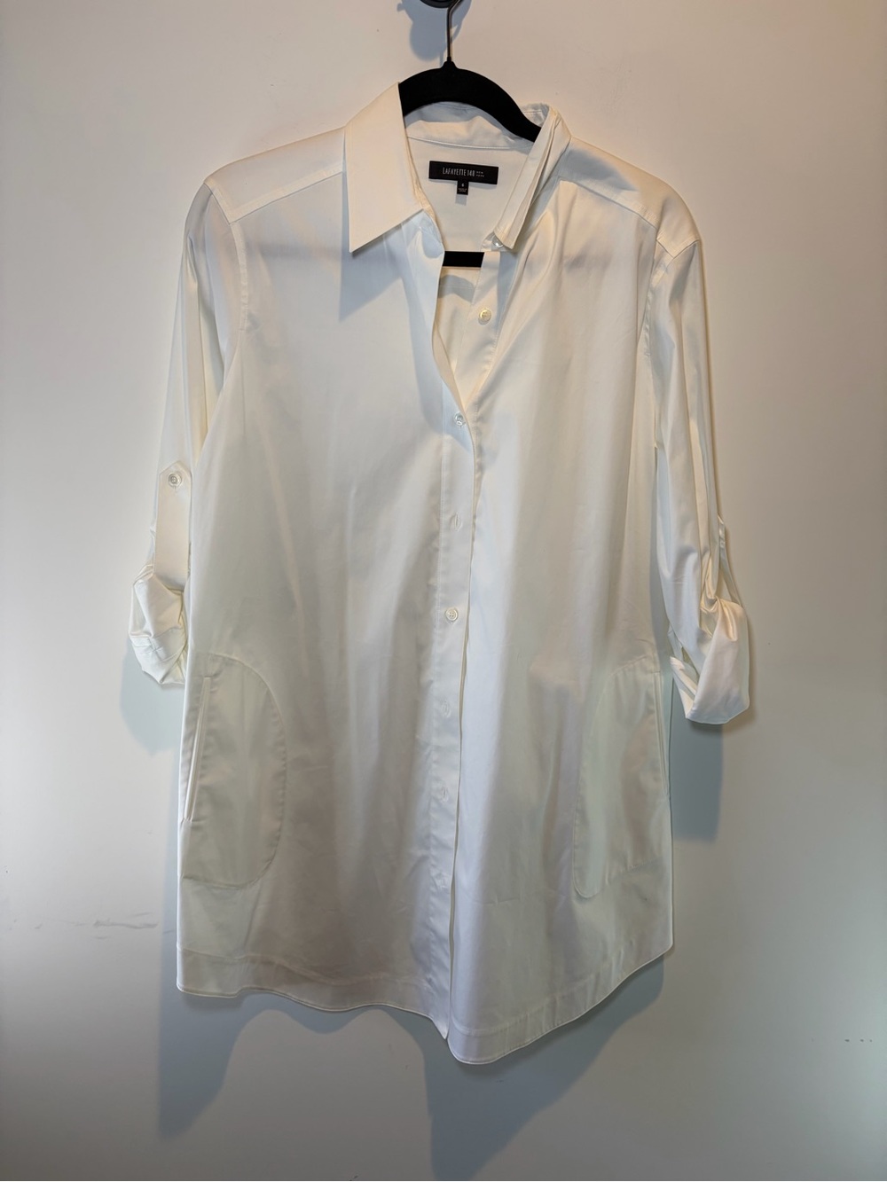 Lafayette 148 New York White Mini Shirt Dress